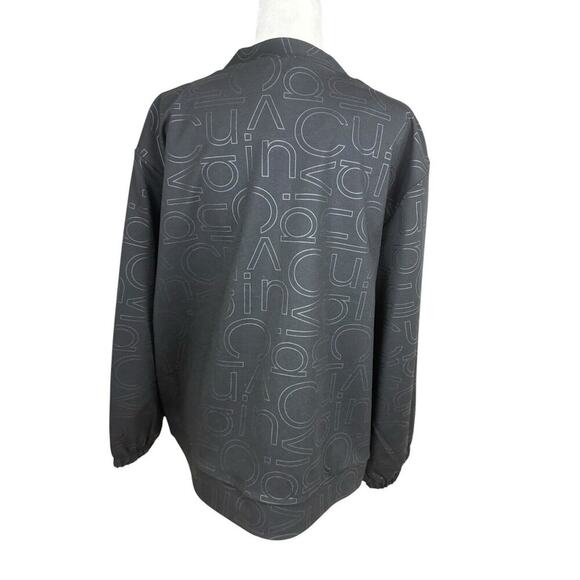 Calvin Klein Jacket Womens Size 2X Black Abstract All Over Logo Athleisure New - Picture 7 of 13